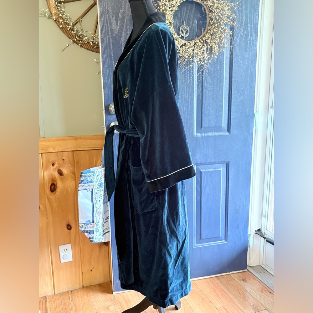 vintage Christian Dior Monsieur navy blue velvet robe unisex one-size - Picture 4 of 7
